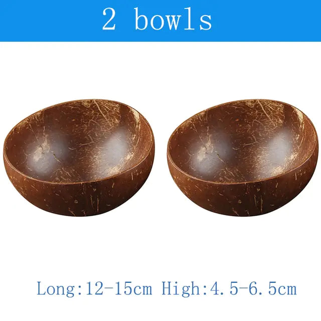 Natural Coconut Bowl Spoon Tableware Set