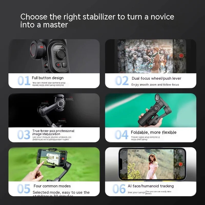 3-Axis Handheld Gimbal Stabilizer for Smartphones