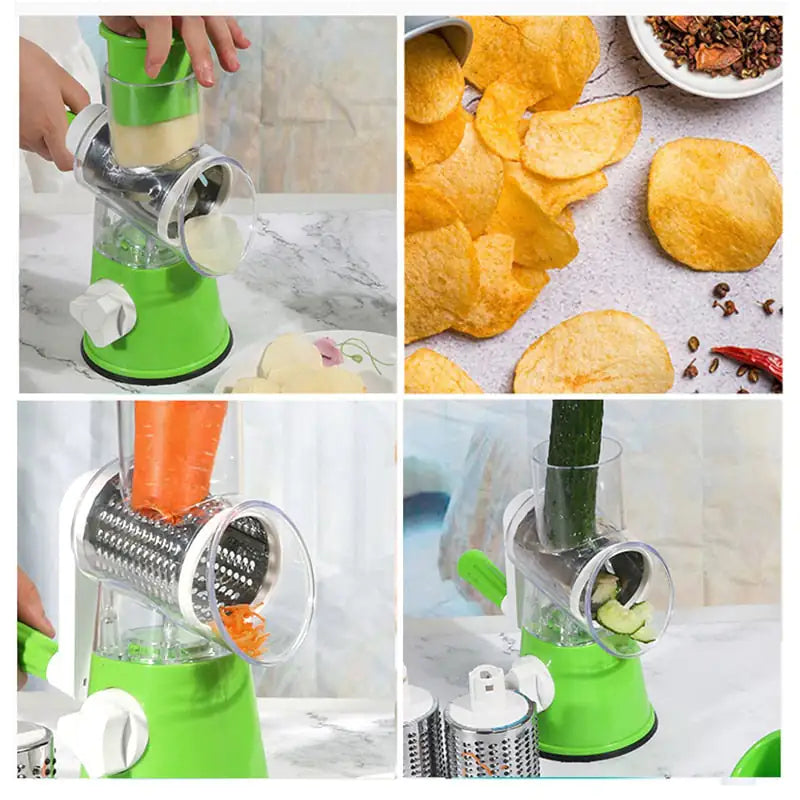 3 in 1 Manual Shredder with Rubber Suction Base