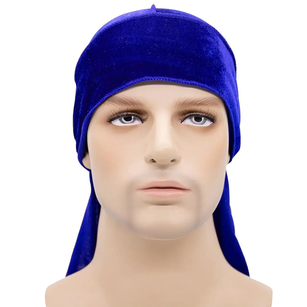 Einfarbige Durags aus Samt mit langem Schwanz