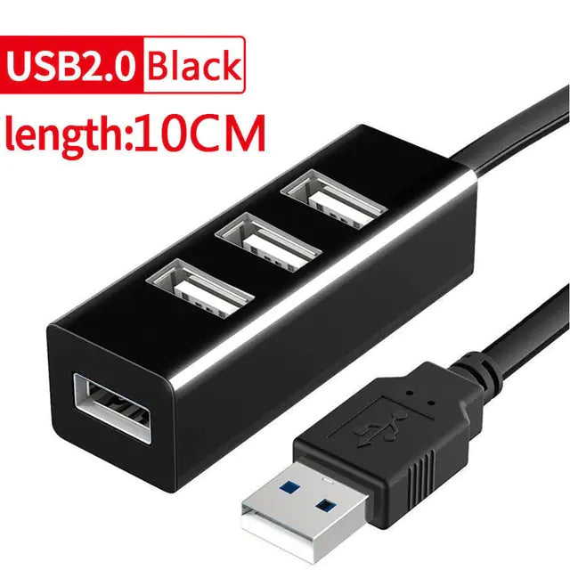 Multi USB Splitter Hub Use Power Adapter