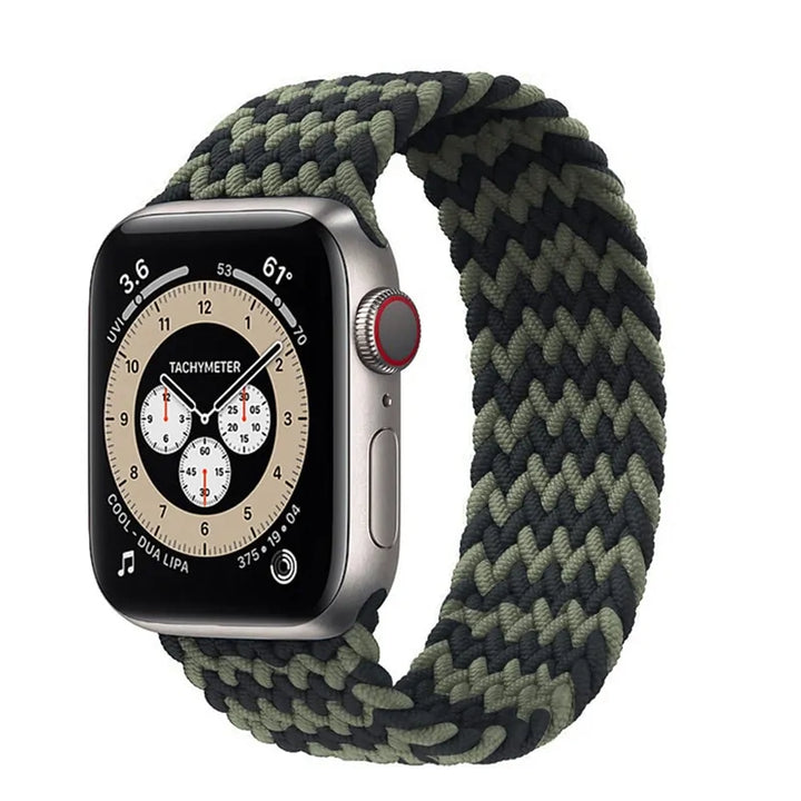 Geflochtenes Solo Loop-Nylonband für Apple Watch Series 3–6 und SE (Größen: 44 mm, 40 mm, 38 mm, 42 mm)