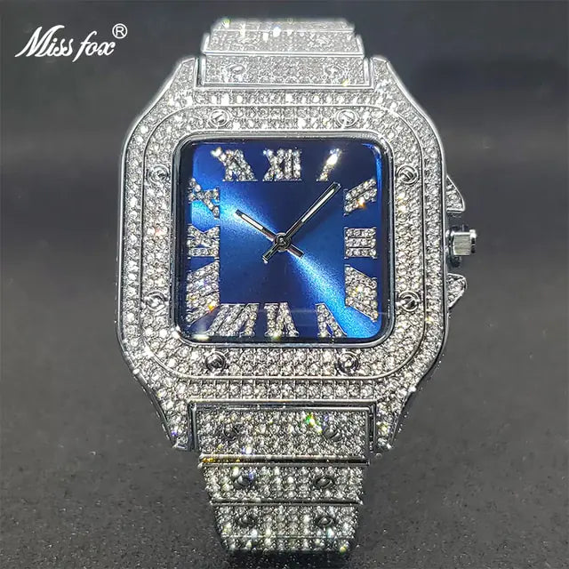 Ice Out Diamant Quadratische Uhr