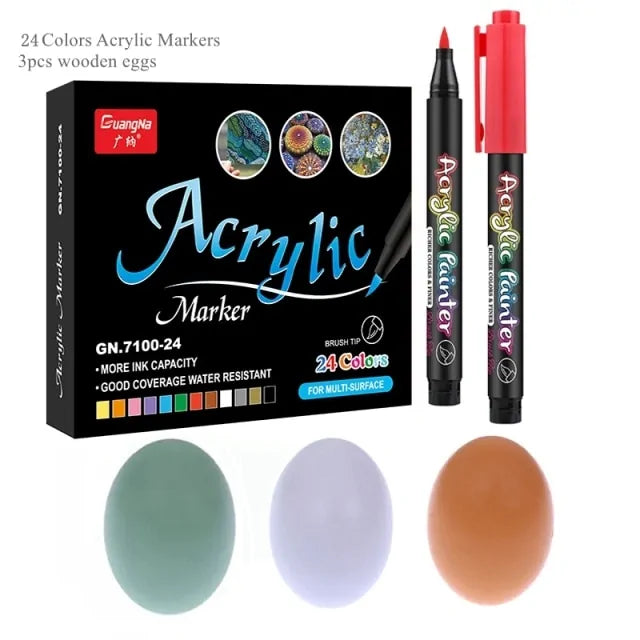 Acryl-Malstifte in 36 Farben.