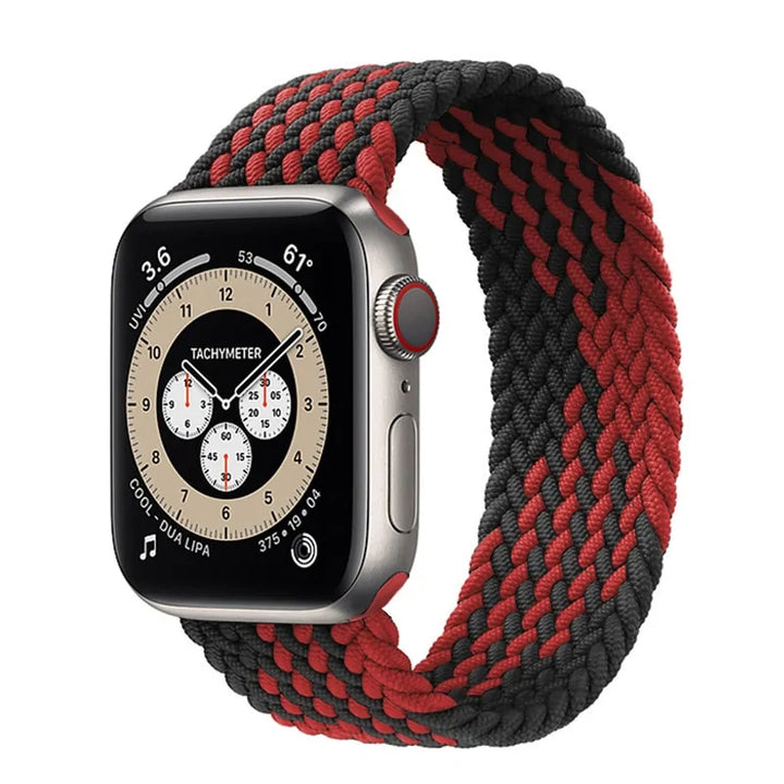 Geflochtenes Solo Loop-Nylonband für Apple Watch Series 3–6 und SE (Größen: 44 mm, 40 mm, 38 mm, 42 mm)