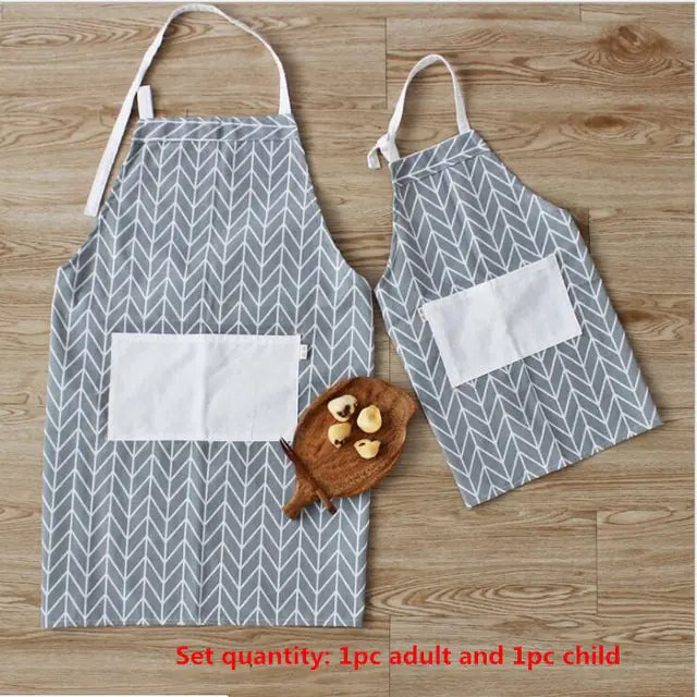 Parent-child Adjustable Cotton Linen Apron