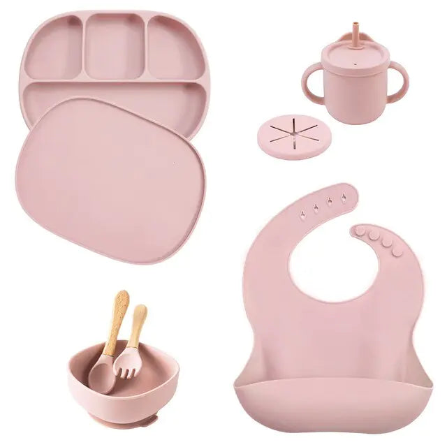 5Pcs/Set Silicone Children Tableware