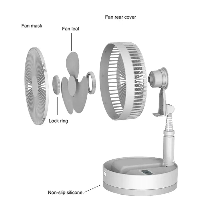 Tragbarer Ventilator, wiederaufladbar über USB