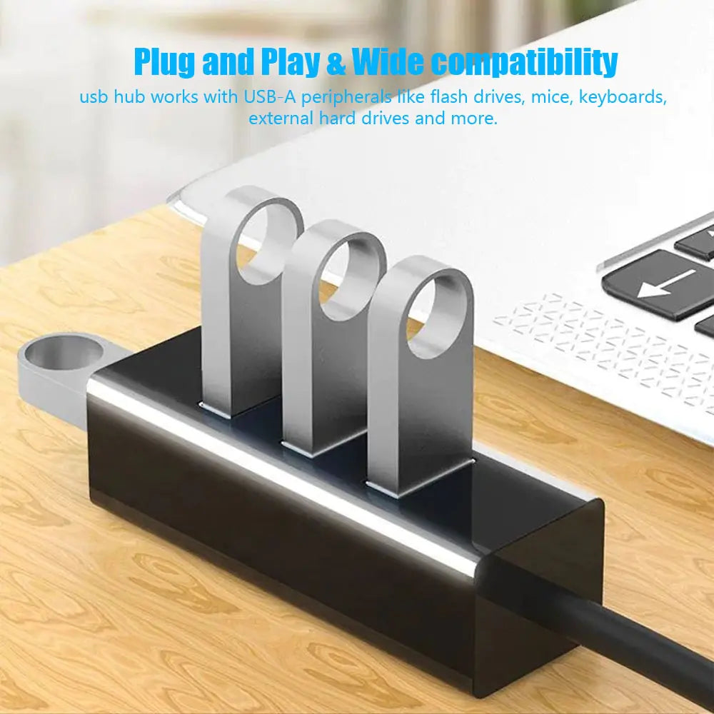 Multi USB Splitter Hub Use Power Adapter