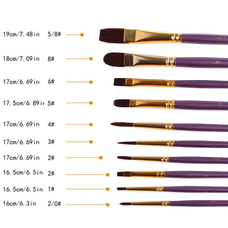 10-Piece Paint Brushes Set