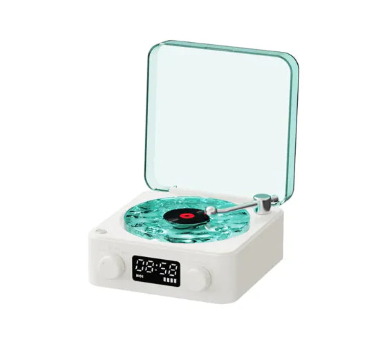 Retro Bluetooth Turntable Speaker with RGB Lamp