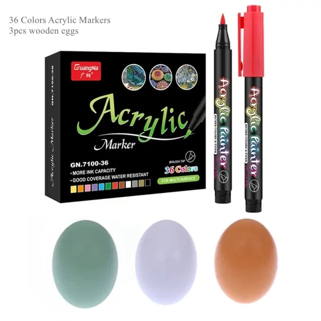 Acryl-Malstifte in 36 Farben.