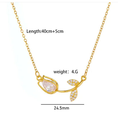 Tulip Flower Necklace For Women