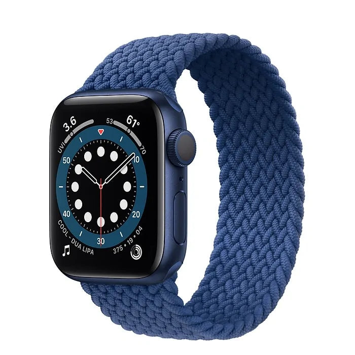 Braided Solo Loop Nylon Band for Apple Watch Series 3-6 & SE (Sizes: 44mm, 40mm, 38mm, 42mm)