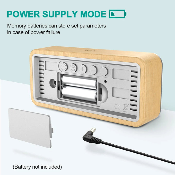 Multifunktionaler Wecker aus Holz