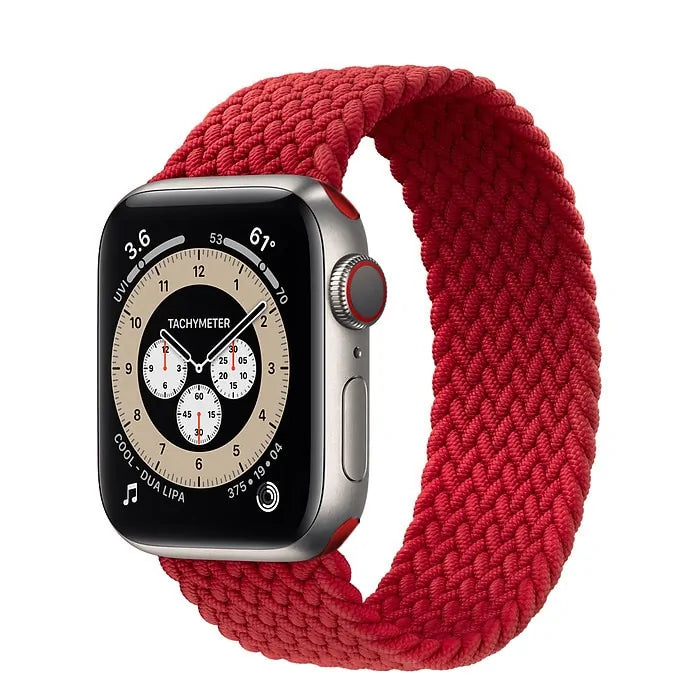 Geflochtenes Solo Loop-Nylonband für Apple Watch Series 3–6 und SE (Größen: 44 mm, 40 mm, 38 mm, 42 mm)