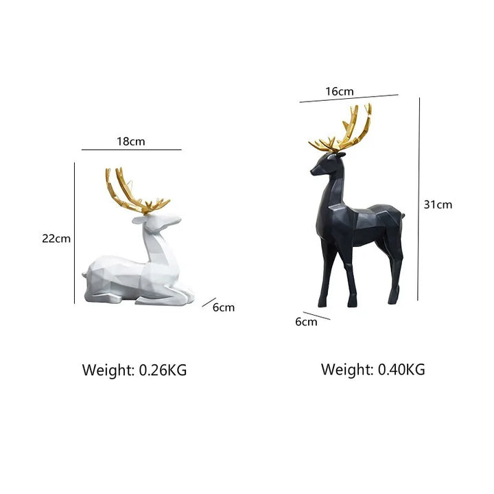 Resin Deer Statue Sculpture Ornament