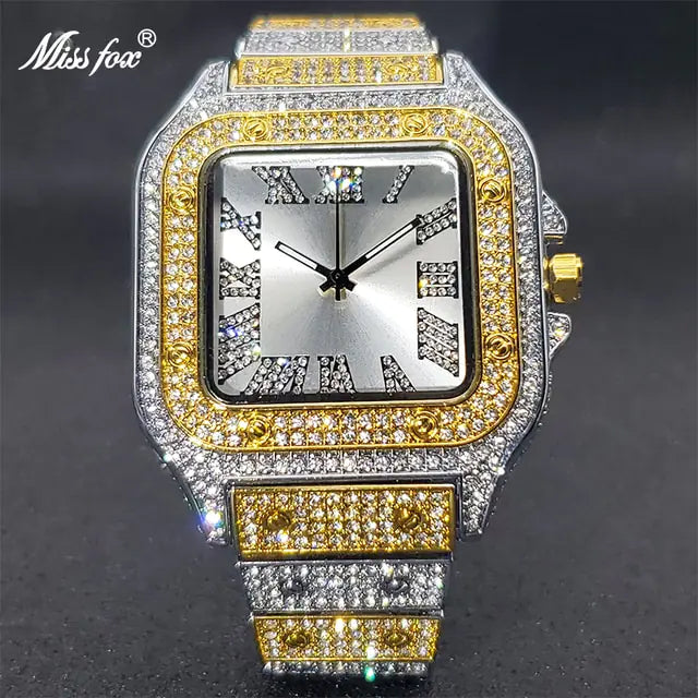 Ice Out Diamant Quadratische Uhr