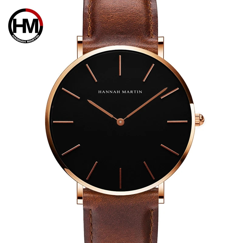 Men's Full Black Slim Simple Unisex Wristwatch