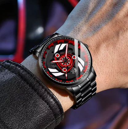 3D Spinning Motorcycle Engine Watch