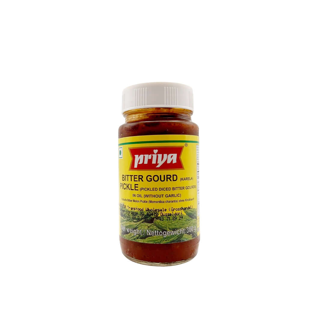 Priya Bitter Gourd Pickle in Oil Without Garlic 300g